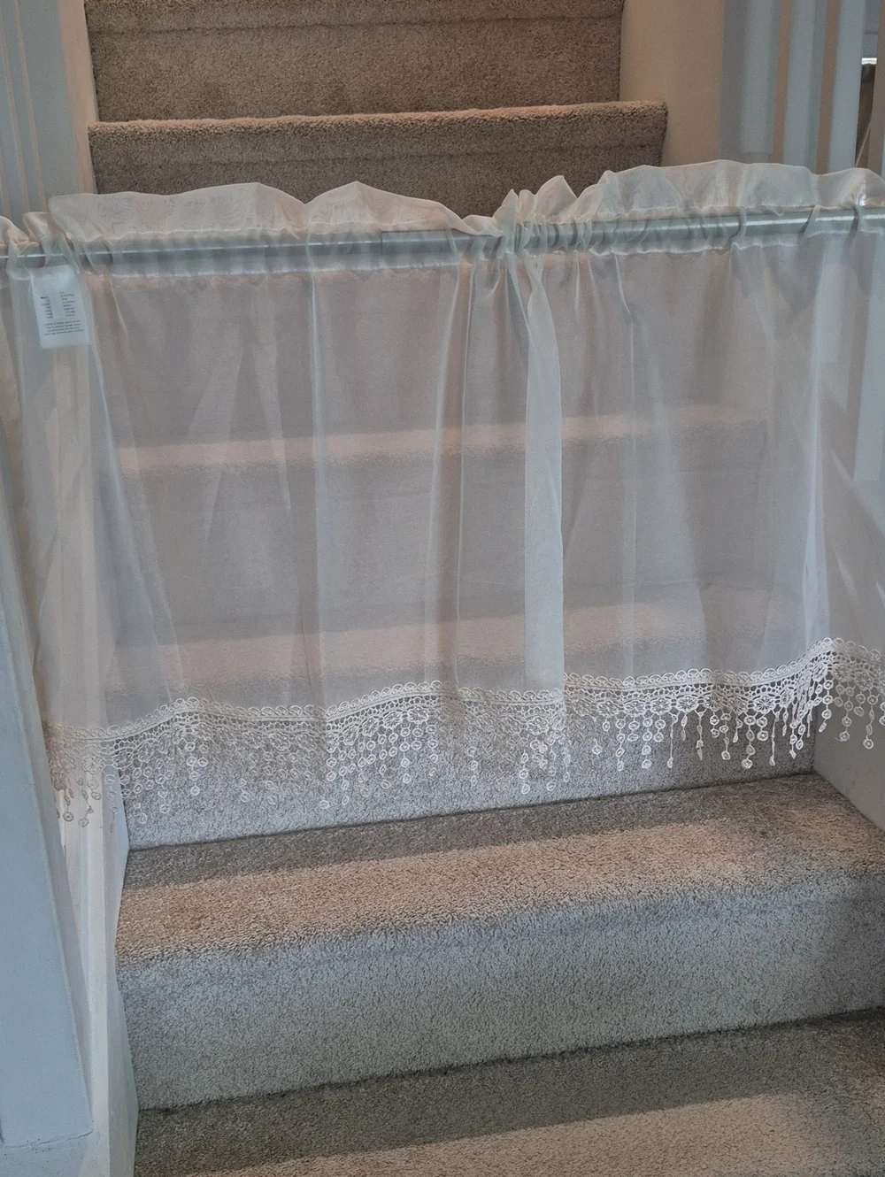Sheer White Lace Valance Curtain